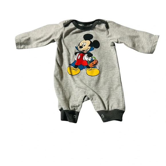 Disney NB Vampire Mickey Mouse Long Sleeve Romper - Picture 1 of 3